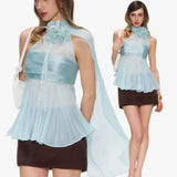 34ounce Frosted Petal Halter Top