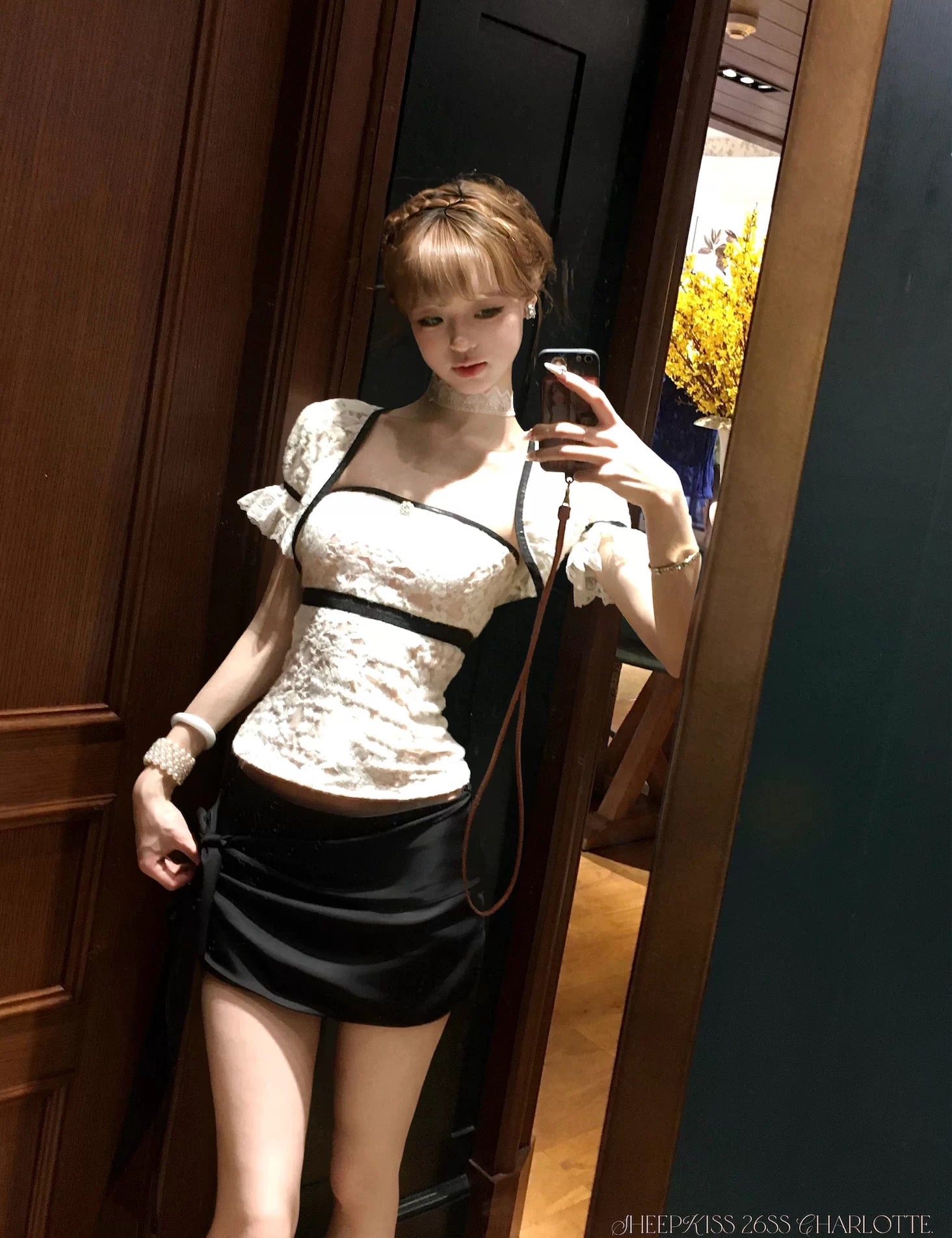 Sheepkiss Charlotte Satin A-Line Skirt