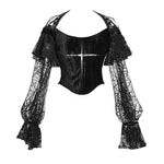 Get trendy with [Blood Supply] Halloween Lantern Lace Top - Clothing available at Peiliee Shop. Grab yours for $42 today!