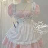 Silly Solkatt Alice’s Angel Aura White Gingham Apron Set