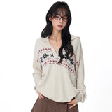 Reabobo Beige Fair Isle Cashmere Blend Sweater