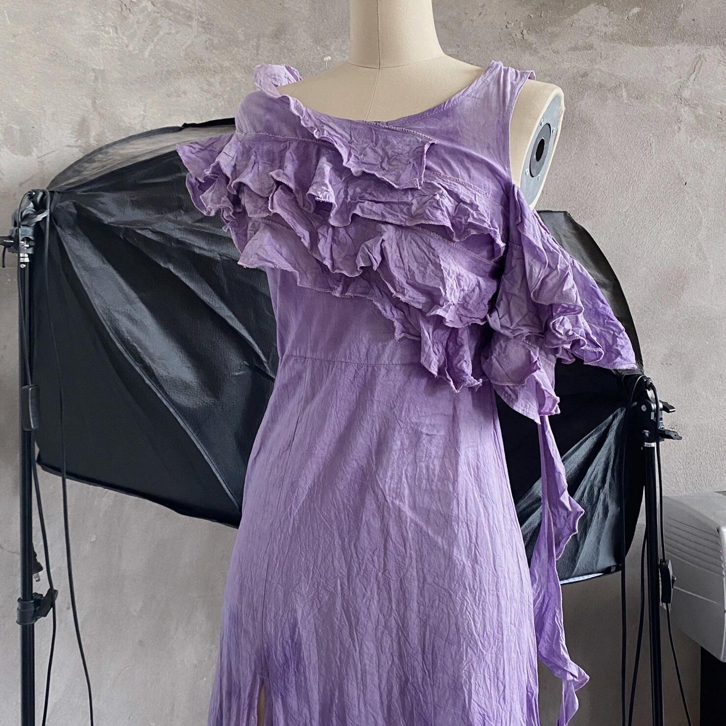 Get trendy with [Nature-Dyed by Plants with Customized Size] Violets Dream Dress -  available at Peiliee Shop. Grab yours for $75 today!