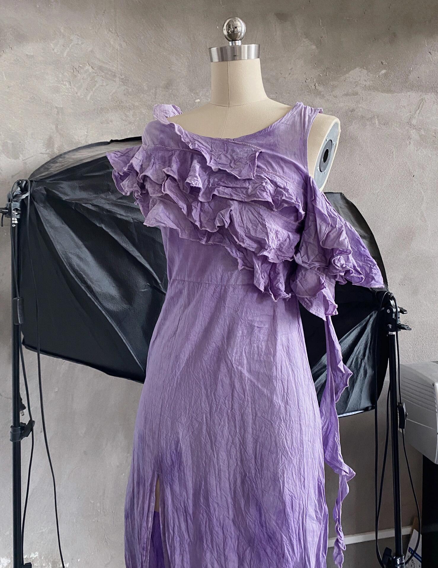 Get trendy with [Nature-Dyed by Plants with Customized Size] Violets Dream Dress -  available at Peiliee Shop. Grab yours for $75 today!