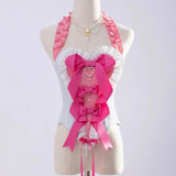 Get trendy with [PeilieeShop x Stasera] Ribbon Poem Handmade Corset Top Christmas -  available at Peiliee Shop. Grab yours for $65 today!