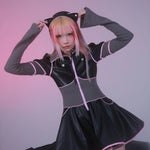 Get trendy with [Evil tooth] Punk Patchwork Puff Dress - Shirts & Tops available at Peiliee Shop. Grab yours for $75 today!