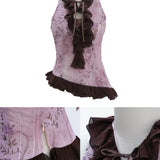 Rose Island Summer flowers mist plum crop top