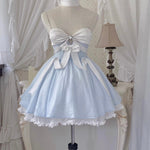 Get trendy with Moonlight Goddess Ribbon Mini Dress -  available at Peiliee Shop. Grab yours for $42 today!