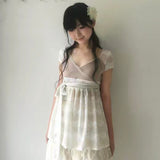 SicAstra Flower Diary Woodland Lace Wrap Top