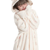 Canmi’s Teddy Dream Cozy Hooded Oversized Sleep Robe
