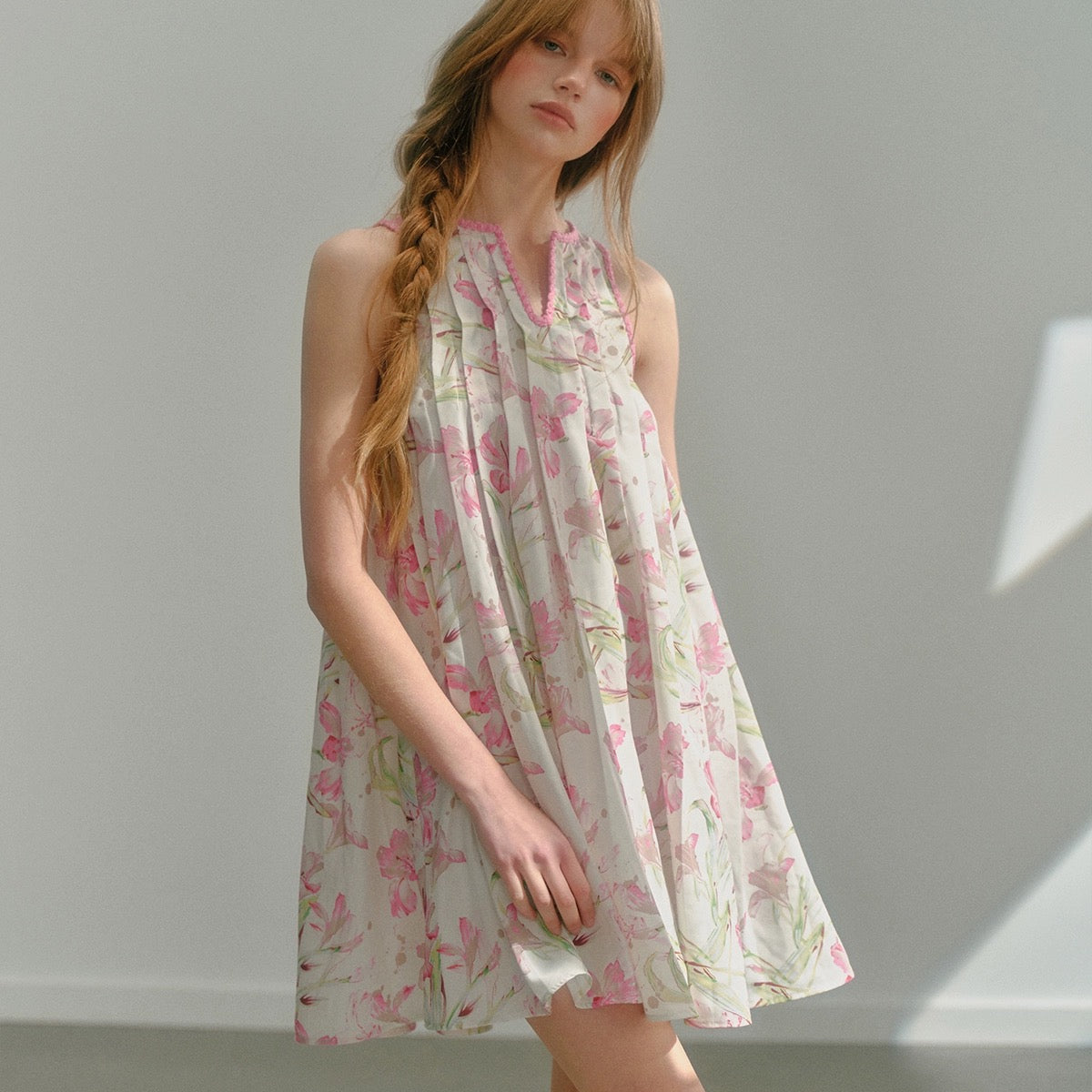 Get trendy with [UNOSA] Rosy Whisper Floral Mini Dress -  available at Peiliee Shop. Grab yours for $69.90 today!