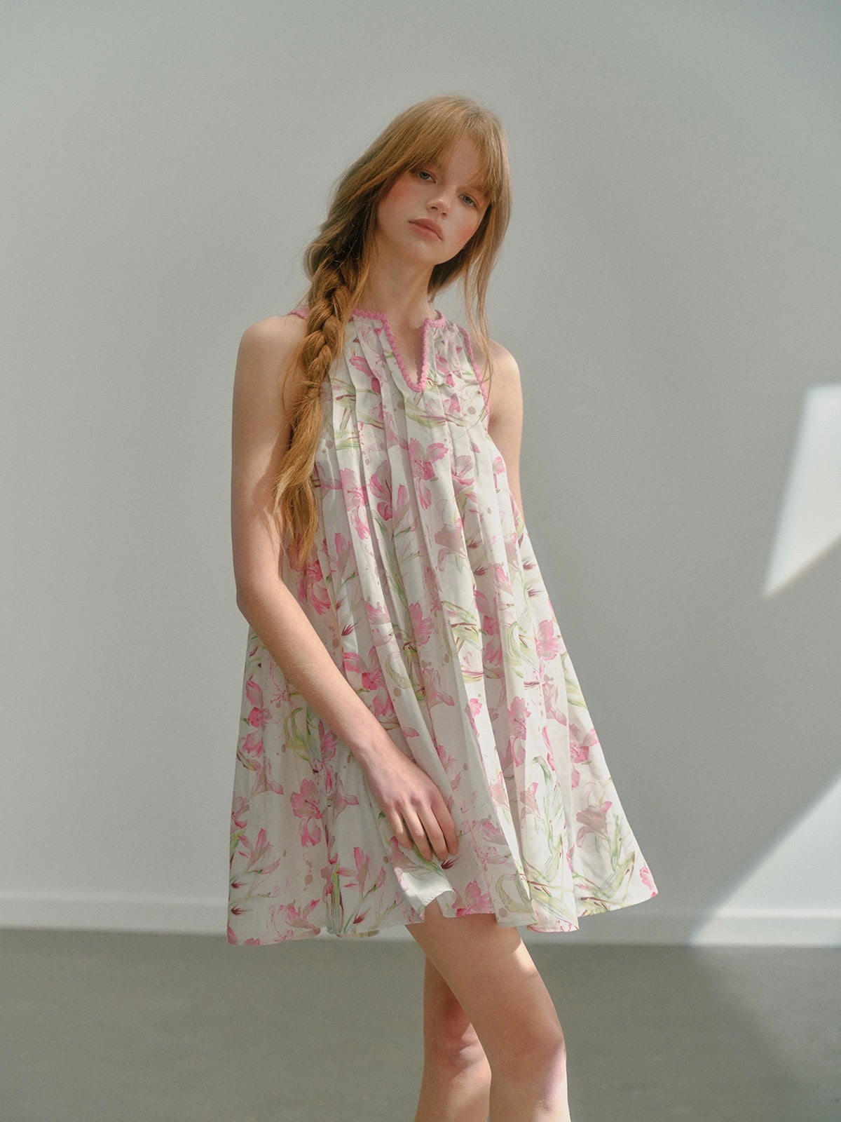 Get trendy with [UNOSA] Rosy Whisper Floral Mini Dress -  available at Peiliee Shop. Grab yours for $69.90 today!