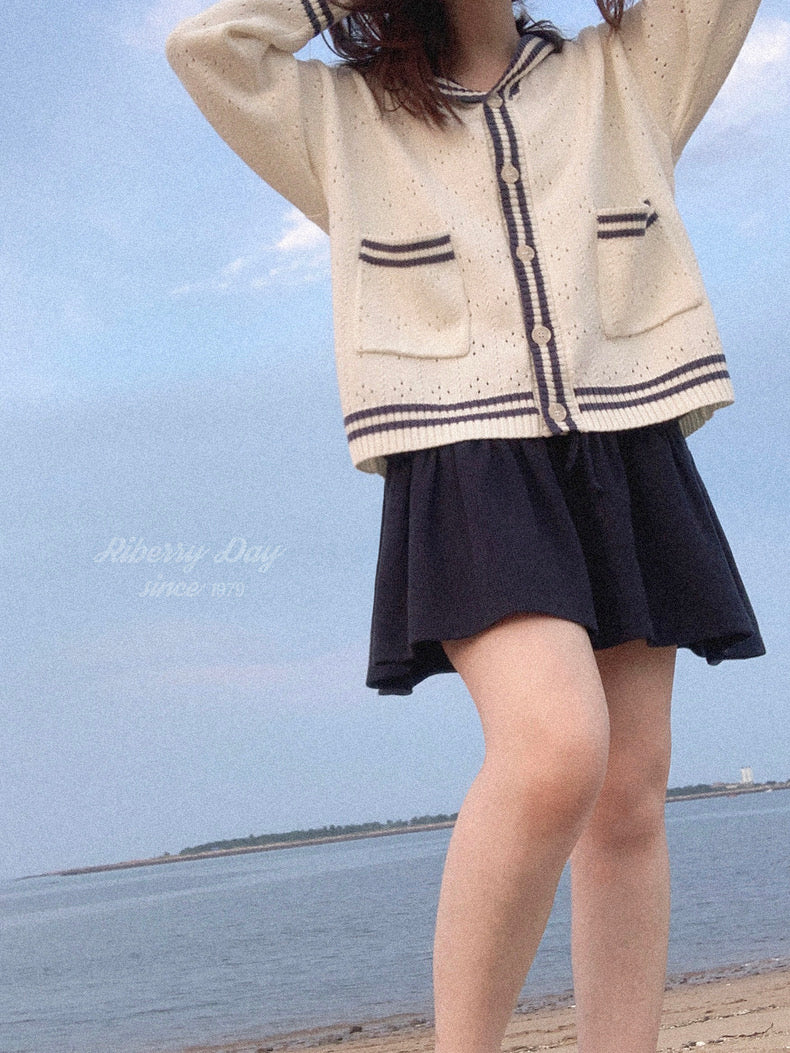 Get trendy with Sailor Girl’s Autumn Knitting Wear Sweater Cardigan - Sweater available at Peiliee Shop. Grab yours for $25.50 today!