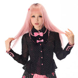 Evil Tooth Paris Girl Polka Dot Bow Blouse