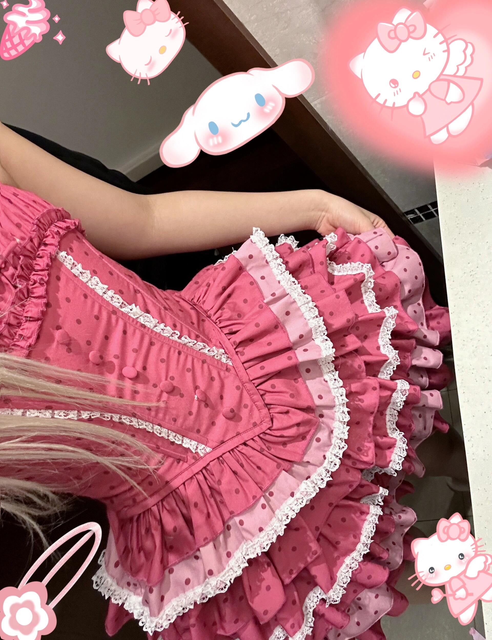 Get trendy with Christmas Respberry Pie Lolita Fashion Mini Dress - Dresses available at Peiliee Shop. Grab yours for $69 today!