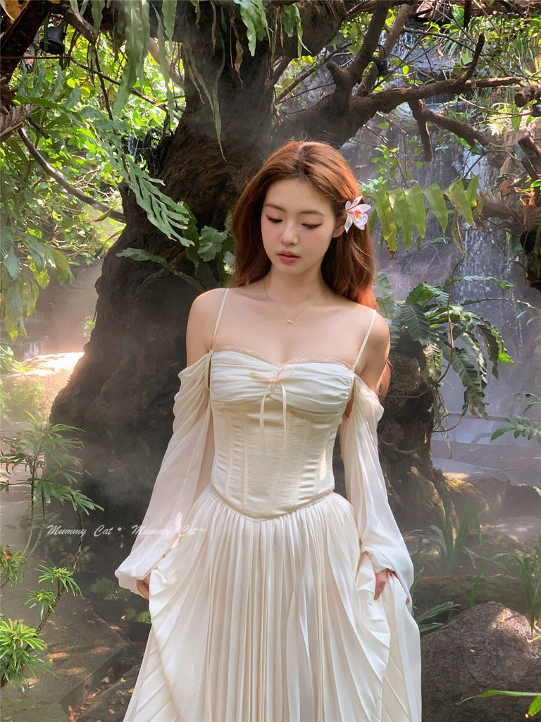 Get trendy with [Mummy cat] Cottage Fairy corset top with sleeves holiday or bridal wear - Shirts & Tops available at Peiliee Shop. Grab yours for $55 today!