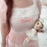 Get trendy with [Curve Beauty] Rosette Fairy Princess Dress -  available at Peiliee Shop. Grab yours for $55 today!