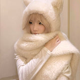 KittenClaw Soft Mist Furry Cat Kitty Ear Hood Scarf