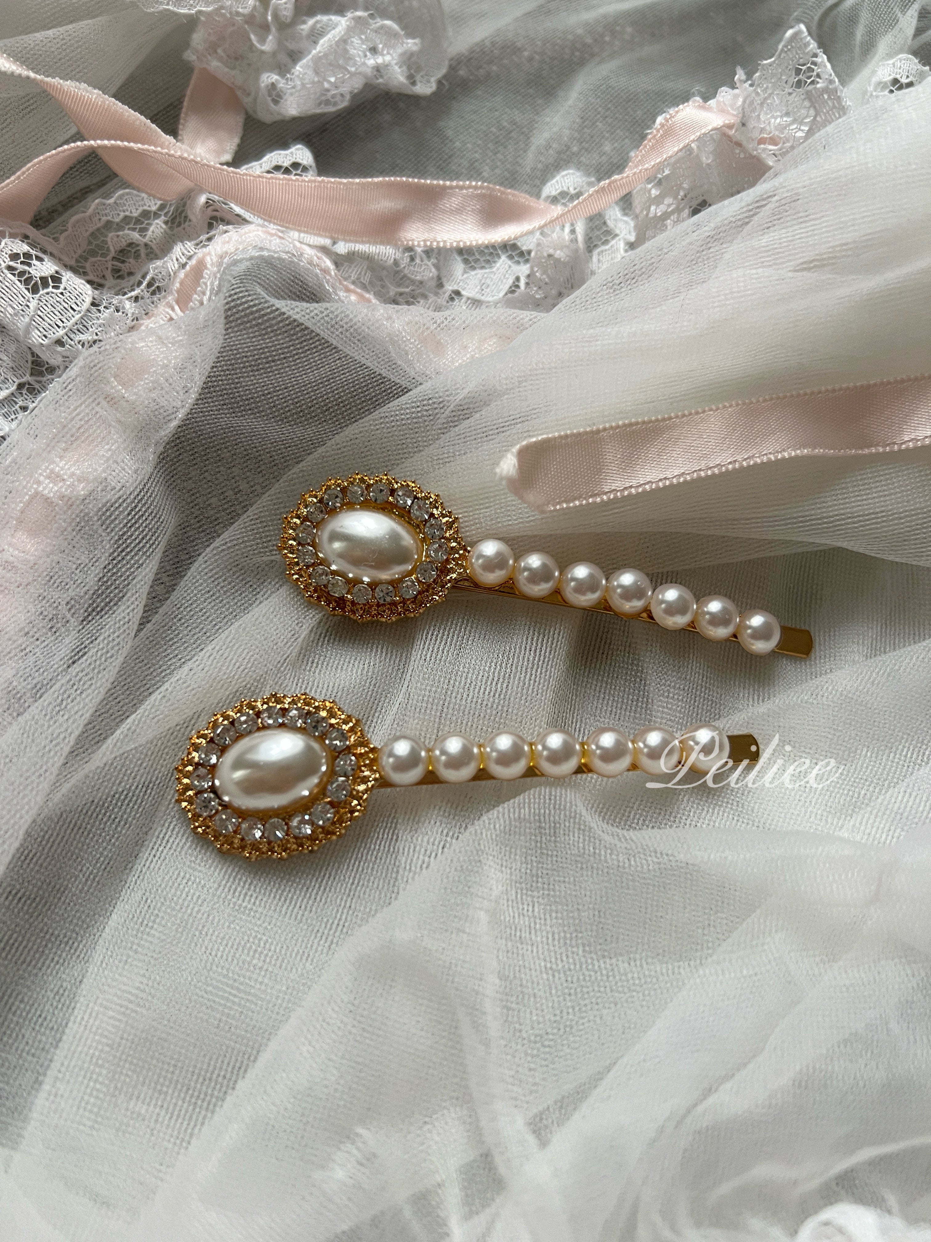 Get trendy with 2 Pieces Princess Pearls Hairpin -  available at Peiliee Shop. Grab yours for $4.50 today!