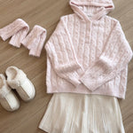 Get trendy with Soft Pink Age Wool Blended Sweater Hoodie - Sweater available at Peiliee Shop. Grab yours for $9 today!