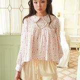 MineBeThyVers Floral Lace Peter Pan Collar Blouse