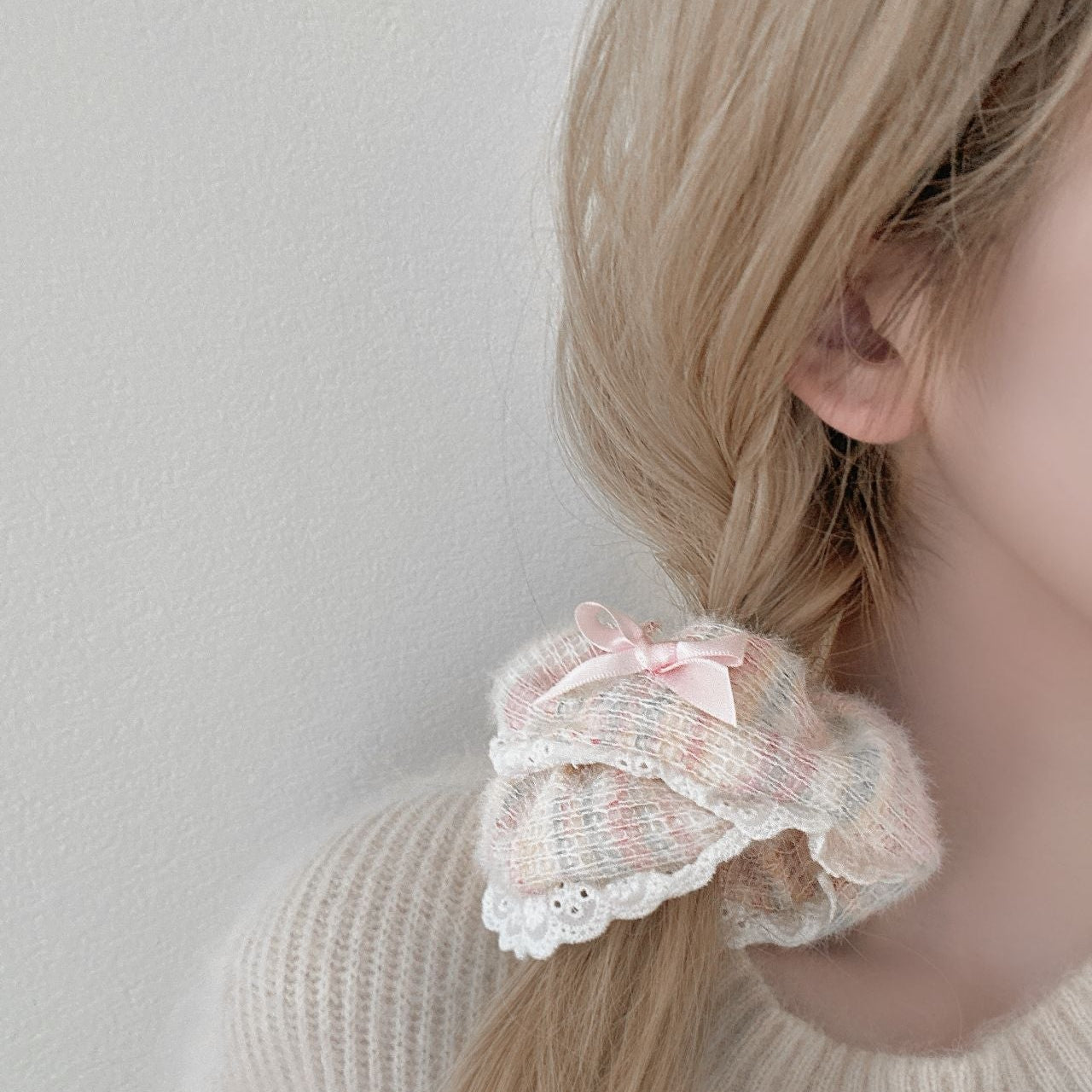 Get trendy with Soft Winter time pastel knitting hair scrunch hair band accessories -  available at Peiliee Shop. Grab yours for $2.90 today!