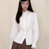 KiraYura • Victorian Ribbon Cotton Blouse Shirt