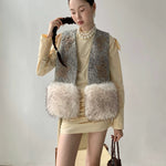 Get trendy with [SPOII UNOSA] Vintage Charm Faux Fur Autumn Vest - Coat available at Peiliee Shop. Grab yours for $66 today!