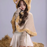 Rose Island Dear Little Zoo Ginger Cat Knit Cape