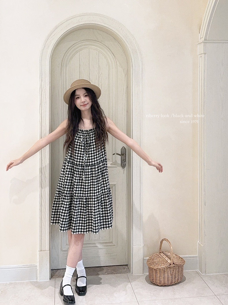 Get trendy with Night Night Gingham Cotton Dress -  available at Peiliee Shop. Grab yours for $19.90 today!