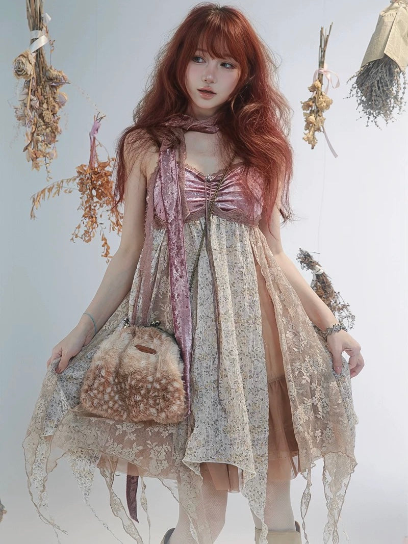 Get trendy with [Rose Island] Fairy Spirit Little Deer in flower field faux fur hand bag with shoulder stripe -  available at Peiliee Shop. Grab yours for $34 today!