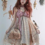 Get trendy with [Rose Island] Fairy Spirit Little Deer in flower field faux fur hand bag with shoulder stripe -  available at Peiliee Shop. Grab yours for $34 today!