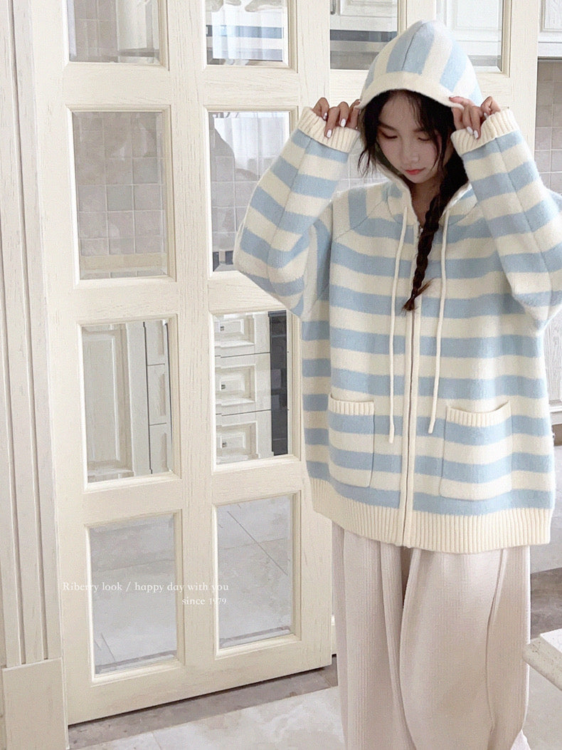 Get trendy with Pastel Cloud Knitting Hoodie Cardigan - Sweater available at Peiliee Shop. Grab yours for $39.90 today!