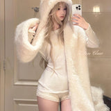 KittenClaw Soft Mist Furry Cat Kitty Ear Hood Scarf