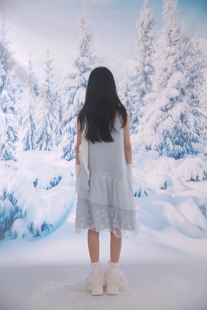 [Rose Island] Icy Snow Feather Dress - Premium  from Rose Island - Just $57! Shop now at Peiliee Shop