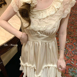 Coquette Dream Rococo Pompadour Satin Mini Dress