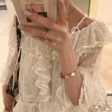 Rose Candy Summer Rose Cottage Morning Sweetie Lace Blouse and polka dots pants set