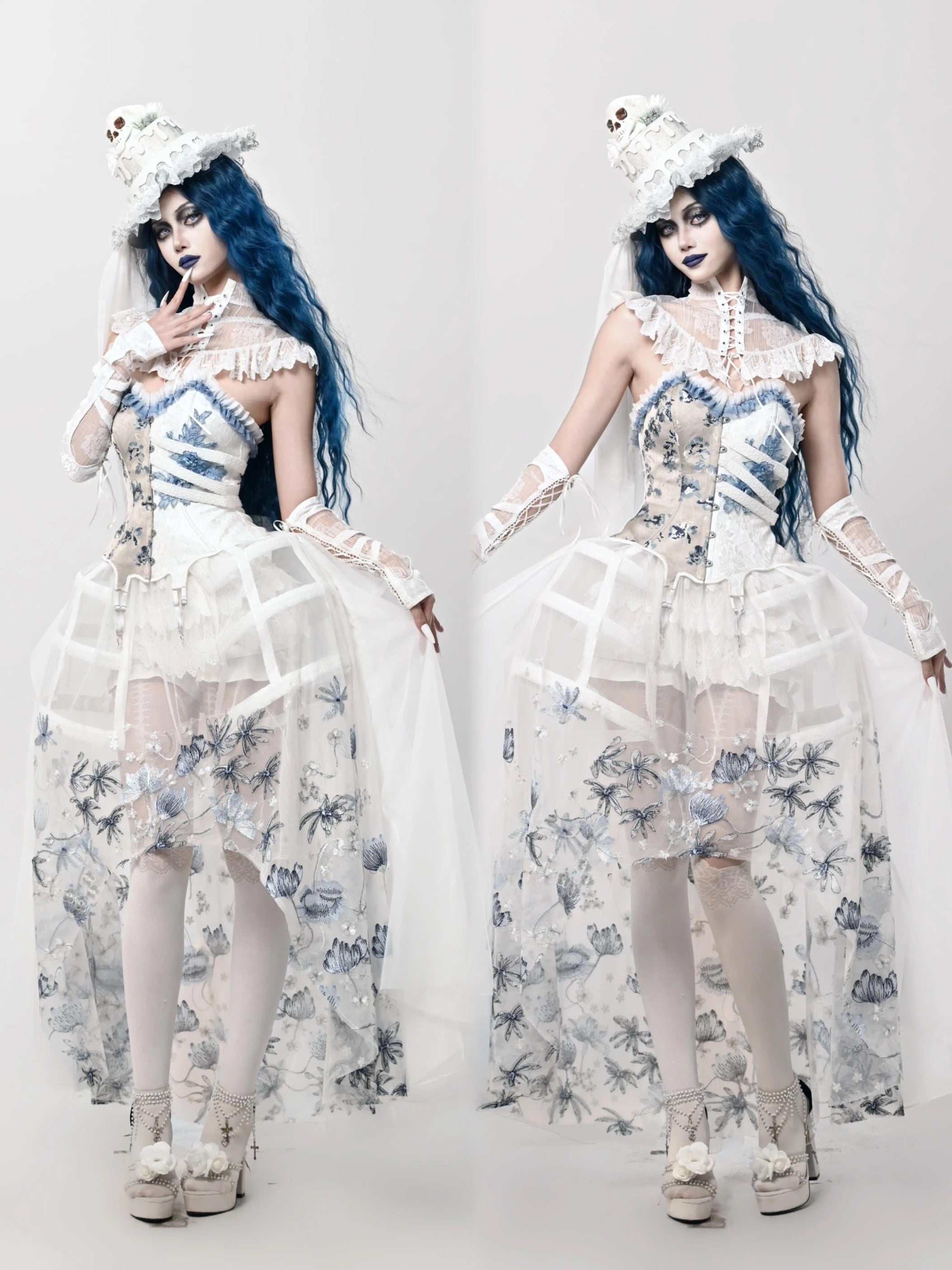 Get trendy with [Blood Supply] Corpse Bride Cape With Spine Outer Skirt - Accessories available at Peiliee Shop. Grab yours for $79.90 today!