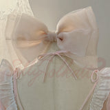 Pink Mist Melody Big Ribbon Hairpin