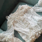 Rose Candy Summer Rose Cottage Morning Sweetie Lace Blouse and polka dots pants set