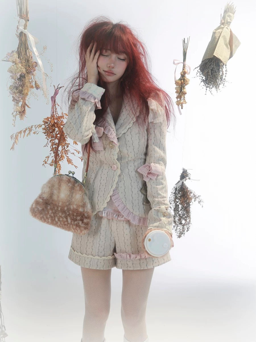 Get trendy with [Rose Island] Fairy Spirit Little Deer in flower field faux fur hand bag with shoulder stripe -  available at Peiliee Shop. Grab yours for $34 today!