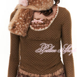 Peiliee Ribbon Deer Short Scarf