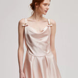 [Global Free Shipping] Fa Sogno Rose Reverie Satin Mini Dress