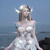 [Blood Supply] Silver Song Of Siren - Mermaid Corset Top
