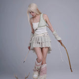 Get trendy with Rose Island AW24 Elf Guardian - Assassin Girl Mini Skirt with knife pocket - Skirt available at Peiliee Shop. Grab yours for $38.60 today!