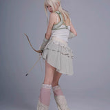 Get trendy with Rose Island AW24 Elf Guardian - Assassin Girl Mini Skirt with knife pocket - Skirt available at Peiliee Shop. Grab yours for $38.60 today!