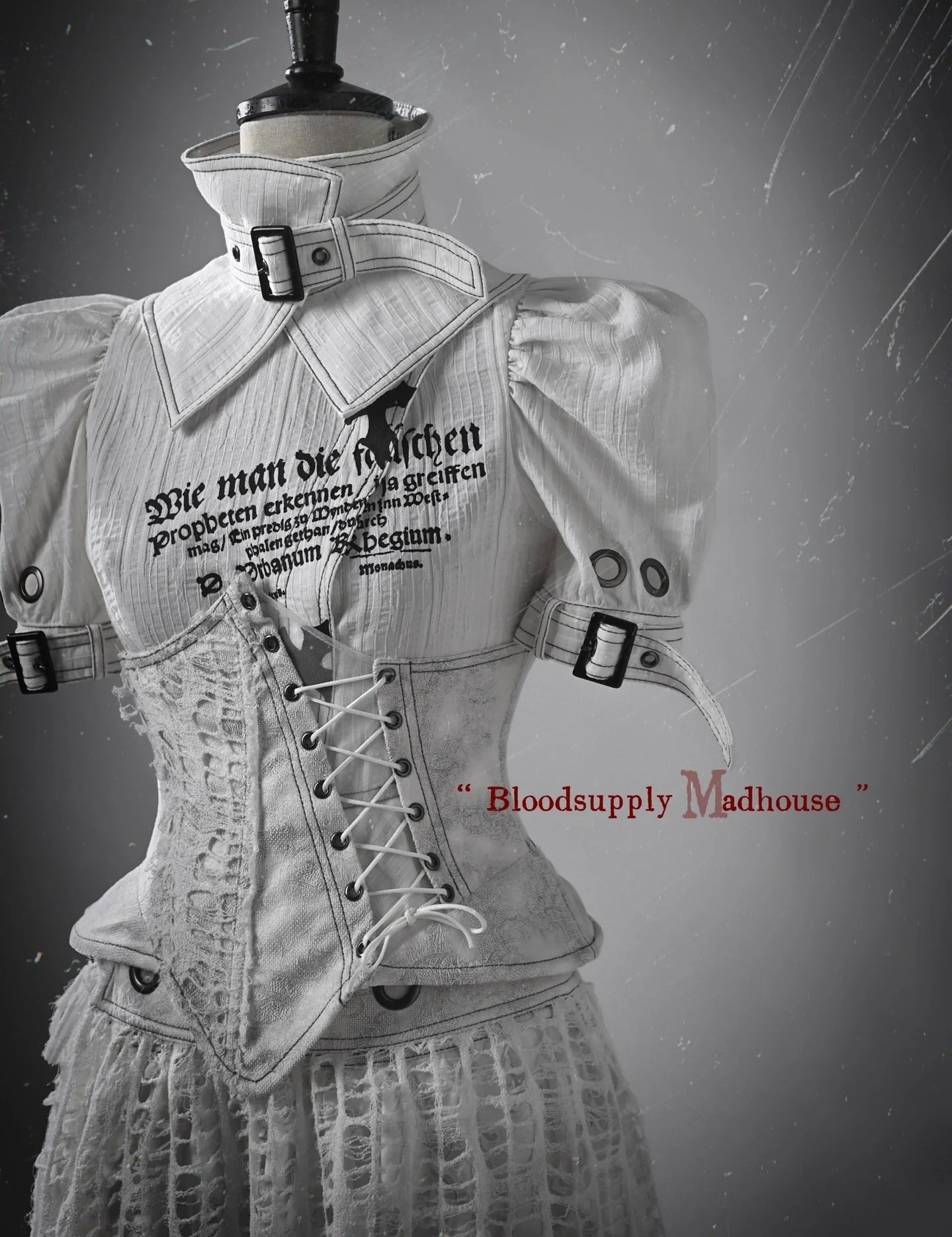 Get trendy with [Blood Supply] Madhouse Cotton Detachable Turtleneck Shirt - Shirts & Tops available at Peiliee Shop. Grab yours for $43 today!