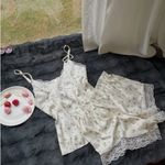 Get trendy with Summer Poem Satin Sleepwear Set -  available at Peiliee Shop. Grab yours for $18.80 today!