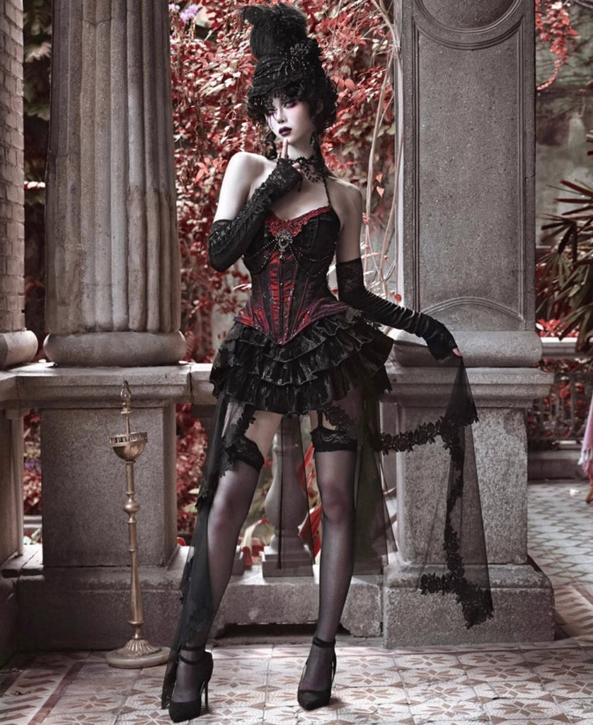 [Blood Supply] Halloween Royal Velvet Court Gothic Lace-Up Dress Halloween - Premium Clothing from Blood Supply - Just $38! Shop now at Peiliee Shop