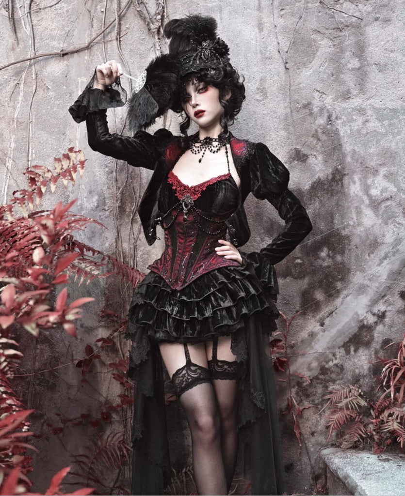 [Blood Supply] Halloween Royal Velvet Court Gothic Lace-Up Dress Halloween - Premium Clothing from Blood Supply - Just $38! Shop now at Peiliee Shop