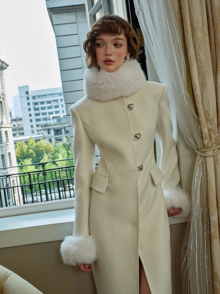 [Spoii Unosa]Winter Lovers' Faux Fur Collared Coat Dress - Premium  from Spoii Unosa - Just $189! Shop now at Peiliee Shop